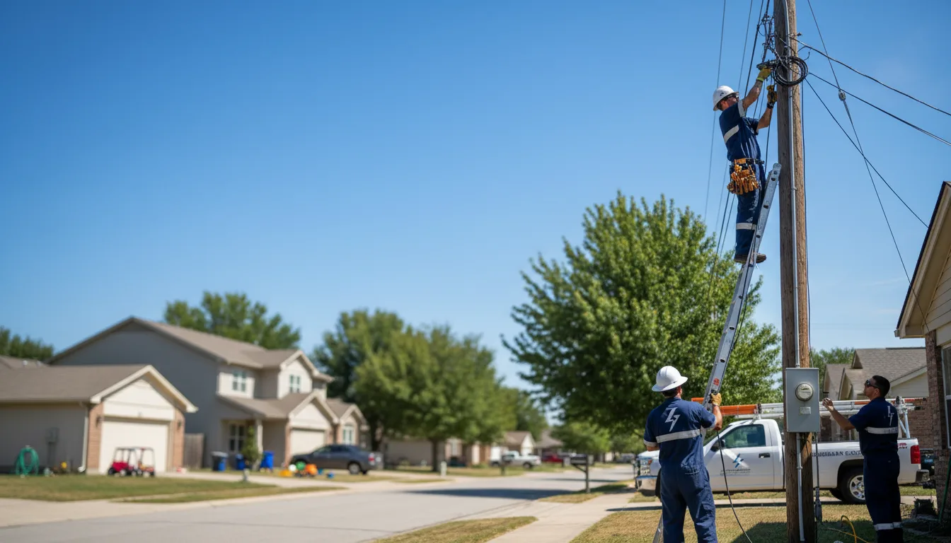 Residential electrician providing installation services in Claude, TX